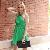 Western Style Chiffon Halter Neck Dresses Green