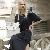 Western Style Double V-neck Fashionable Dresses Black Orange