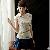 National Style Retro Short Sleeve Cheongsam Blouses Apricot