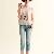 Newly Handwork Beads Slim Blue Jean Pants