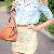 Stylish Style Crochet Lace Skirt Beige Orange Blue