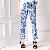 Western Style Long Leopard Print Urban Pants Blue