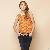 All Match Sleeveless Plaid Blouse Orange