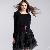 Cake Layer Lace Decorate Gauze Skirt Black