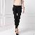 Causal Style Lace Decorate Black Skinny Pants