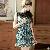 Charming Lace Stand Collar Sleeveless Cheongsam Dress Blue