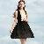 Contrast Color Sleeveless Elegant Dresses Black