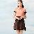 Elegant Fake Collar Puff Sleeve Pretty Dress Red