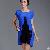 Elegant Loose Short Sleeve Round Collar T-shirt Blue Red