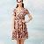 Elegant Newly Puff Sleeve Flora Red Chiffon Dress