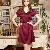 Elegant Western Major Silk Dresses Red Blue Black