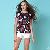 Flower Print Short Sleeve Summer T-shirt