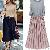 Graceful Fake Two Piece Long Dress Chiffon Pink Blue