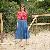 High Waist Long Cotton Skirts Blue