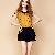 Hot Sale Hollow Layers Lotus Skirt Navy