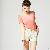 Lace Decorate Short Sleeve Slim Fit T-shirts Pink Blue
