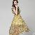 New Pattern Bohemia Long Yellow Grey Silk Dress