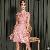 Newly Embroidery Organza Pure Silk V-neck Short-sleeved Dress