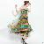 Newly Printed Elegant Lotus Gallus Long Dress