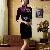 Newly Retro Slim Elegant Cheongsam Dresses Purple Black