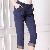 Stylish Style Silk Decorate Navy Blue Pants