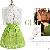 Sunflower Print A Line Skirt Pattern Green