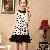 Sweet Elegant Dots Printed White Chiffon Dress
