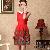 Sweet Retro Embroidery Sleeveless Red Dresses