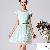 Sweet Style Embroidery Short Sleeve Rounded Collar Dress