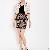 Vogue Pattern Ruffle Decorate A-line Trendy Skirt Black