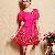 Western Bowknot Embroidery Princess Dress Red Apricot