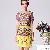 Western Elegant Embroidery Slim Rounded Collar Dresses Yellow Red