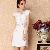 Western Elegant Ol Embroidery White Chiffon Dress