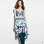 Western Elegant Printed Loose Gallus Dresses Blue