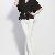 Western Elegant Slim Harem Pants White