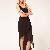 Western Irregular Long Black Chiffon Skirt