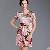 Western Major Flower Printed Short Sleeve Silk Dresses