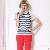 Western Style Stripe Blue And White Quality T-shirts