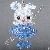 Rondelle Crystal 3d Beaded Bunny Charm