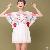 Batwing Sleeve White Floral Dress
