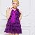 Bow Tie Decorate Elegant Layered Dress Purple Black