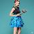 Lace Decorate Polk A Dot Dress Red Blue