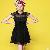 Organza Vintage Chiffon Dress Black Apricot