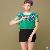 Spliced Style Loose Batwing Dress Green