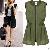 All Match Linen Dress Army Green Black