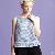 Fashion Stripes Round Collar Sleeveless Vest Blue