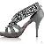 Graceful Style Rhinestone Sandals Wedding Silver Black