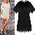 Hollow Lace Decorate Plus Lace Dress Black White