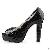 Leather Stylish Black Platform Pumps