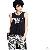 Letters Print Stylish Pattern Tank Tops Black